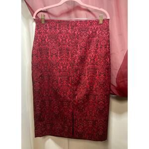 NWT, Worthington  red and black jacquard pencil skirt, size 12